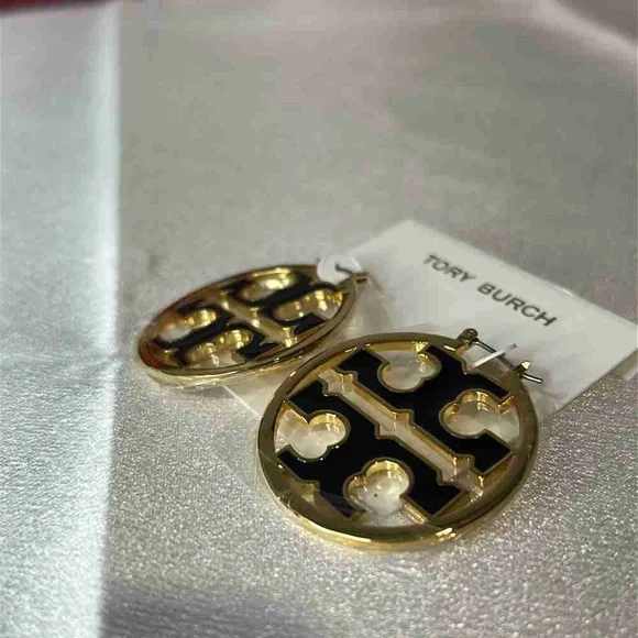 Tory Burch Gold and Black Earrings